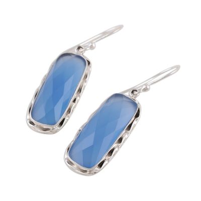 Alternate image for Blue Chalcedony and Sterling Silver Dangle Earrings Sea of Blue