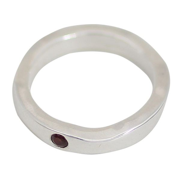 Alternate image for Sterling Silver and Garnet Band Ring from India Curvy Sophistication in Red