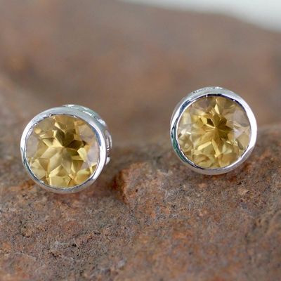 Alternate image for Citrine Stud Earrings Sterling Silver Jewelry Spark of Life