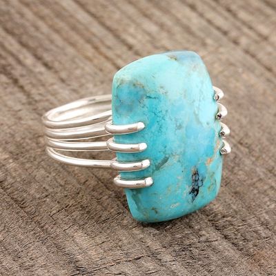 Alternate image for Reconstituted Turquoise Cocktail Ring from India Stunning Charm