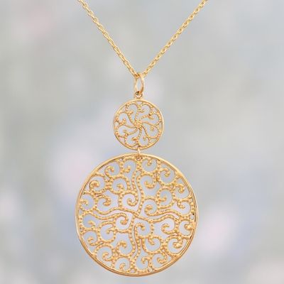Alternate image for Gold Plated Sterling Silver Pendant Necklace from India Golden Waves