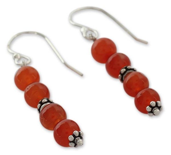 Alternate image for Carnelian dangle earrings Pillars of Energy