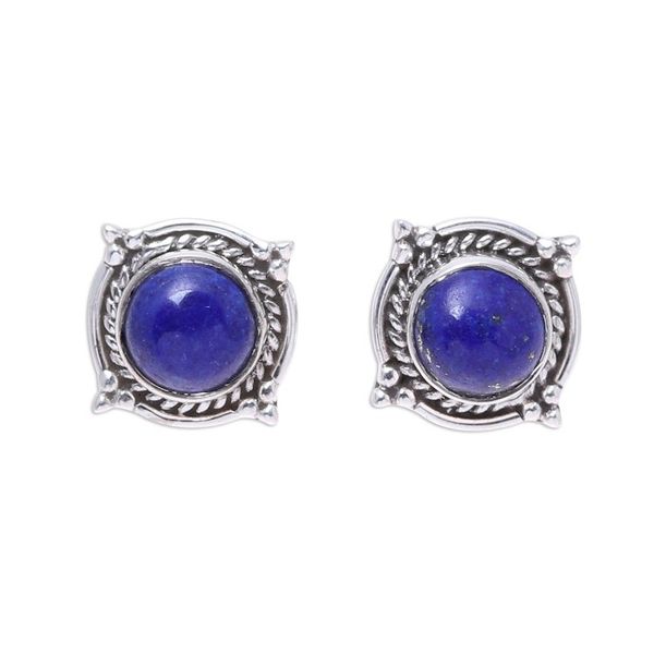 Alternate image for Lapis Lazuli Stud Earrings from India Morning Crowns