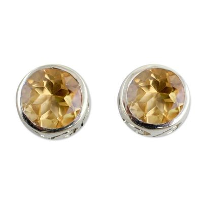 Alternate image for Citrine Stud Earrings Sterling Silver Jewelry Spark of Life
