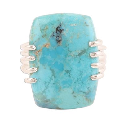 Alternate image for Reconstituted Turquoise Cocktail Ring from India Stunning Charm