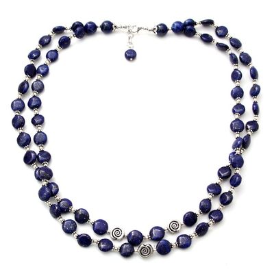Alternate image for Lapis lazuli strand necklace Midnight Breeze