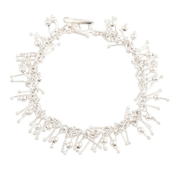 Alternate image for Artisan Crafted Jingling Sterling Silver Link Bracelet Brilliant Jingle
