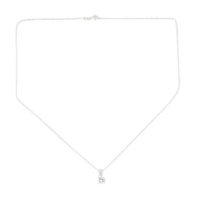 Alternate image for Sterling Silver Cubic Zirconia Pendant Necklace Earrings Set Timeless Shine