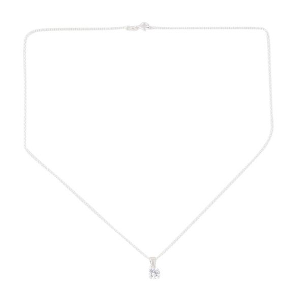 Alternate image for Sterling Silver Cubic Zirconia Pendant Necklace Earrings Set Timeless Shine
