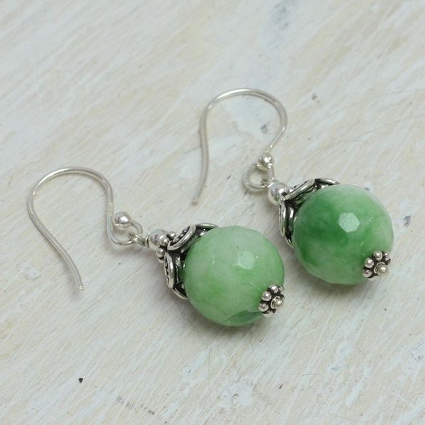 Alternate image for Green Aventurine and Sterling Silver Dangle Earrings Green Delight