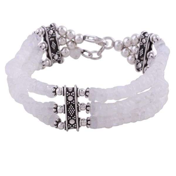 Alternate image for Beaded Jewelry Rainbow Moonstone Bracelet Sterling Silver Pure Love