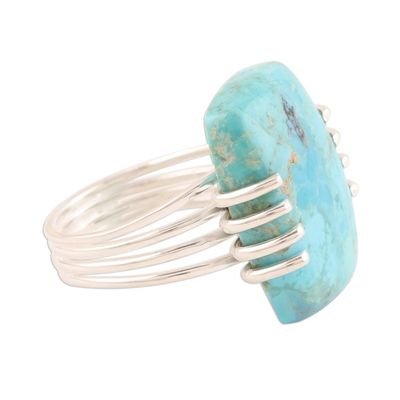 Alternate image for Reconstituted Turquoise Cocktail Ring from India Stunning Charm