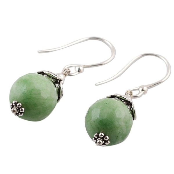 Alternate image for Green Aventurine and Sterling Silver Dangle Earrings Green Delight