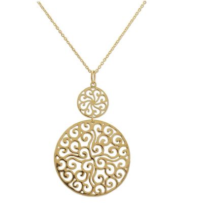Alternate image for Gold Plated Sterling Silver Pendant Necklace from India Golden Waves