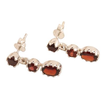 Alternate image for Garnet and Sterling Silver Dangle Earrings Weightless in Red