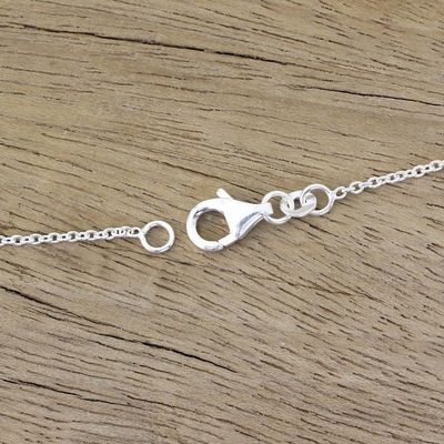 Alternate image for Rainbow Moonstone and Sterling Silver Pendant Necklace Moonstone Allure