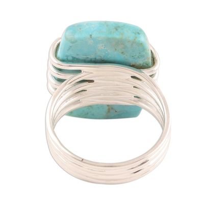Alternate image for Reconstituted Turquoise Cocktail Ring from India Stunning Charm