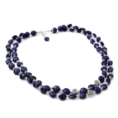 Alternate image for Lapis lazuli strand necklace Midnight Breeze