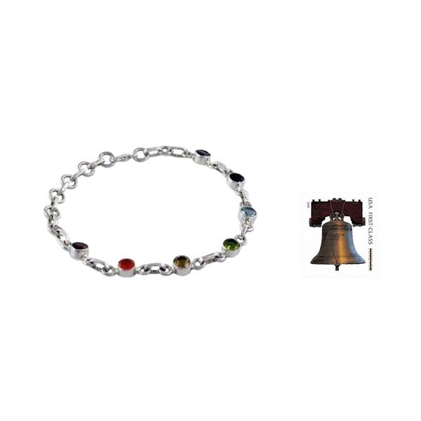 Alternate image for Sterling Silver Bracelet Multi Gemstone Chakra Jewelry Inner Space