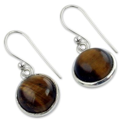 Alternate image for Tigers Eye Earrings Sterling Silver Jewelry Lucky Hunch