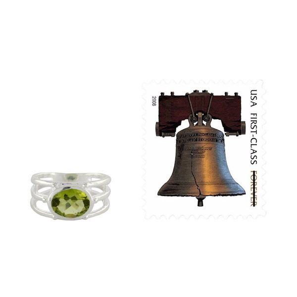 Alternate image for Peridot Ring Crafted of Sterling Silver Forest Glow