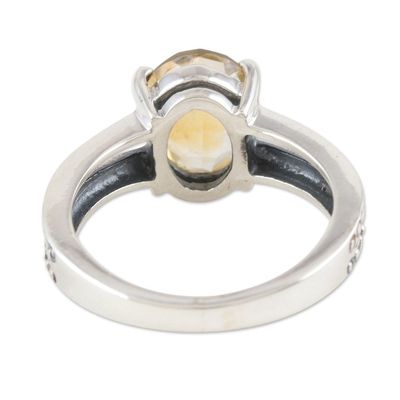 Alternate image for Sterling Silver and Citrine Solitaire Ring Sun Dots