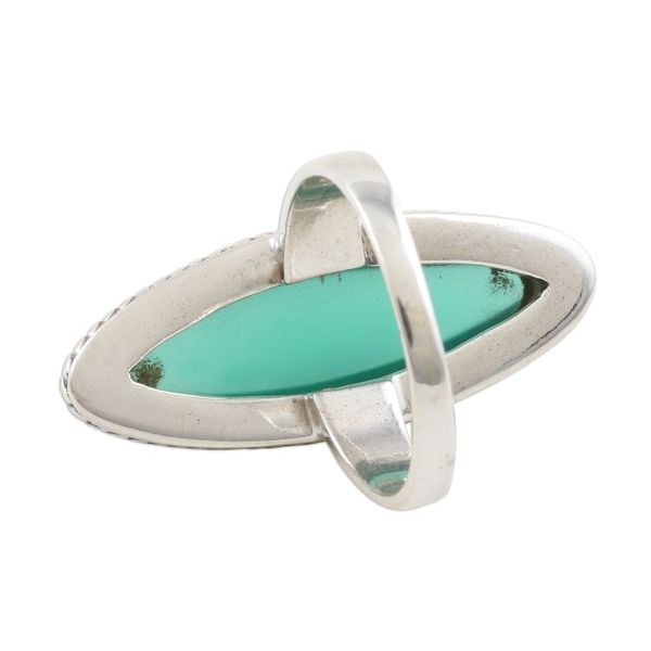 Alternate image for Marquise Green Onyx Cabochon Sterling Silver Cocktail Ring Gleaming Green