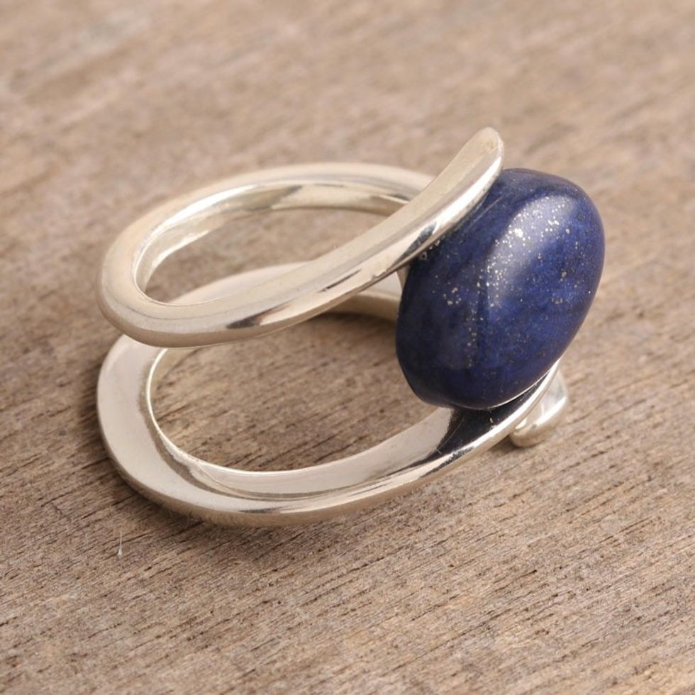 Lapis Lazuli Cocktail Ring from India 'Lapis Glory'