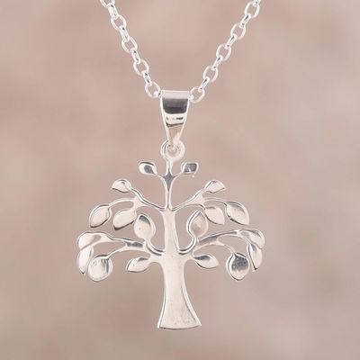 Alternate image for Sterling Silver Tree Pendant Necklace from India Kalpvriksh Tree