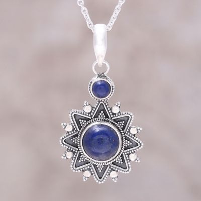 Alternate image for Sterling Silver Lapis Lazuli Royal Star Pendant Necklace Royal Star