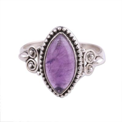 Alternate image for Amethyst and Sterling Silver Cocktail Ring from India Captivating Lilac
