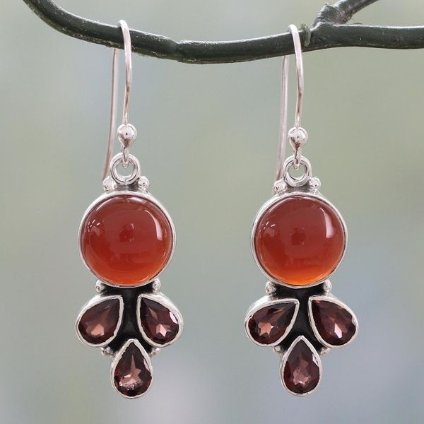 Alternate image for Colorful Fair Trade Gemstone Earrings from India Ardent Color
