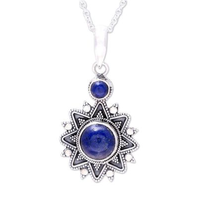 Alternate image for Sterling Silver Lapis Lazuli Royal Star Pendant Necklace Royal Star