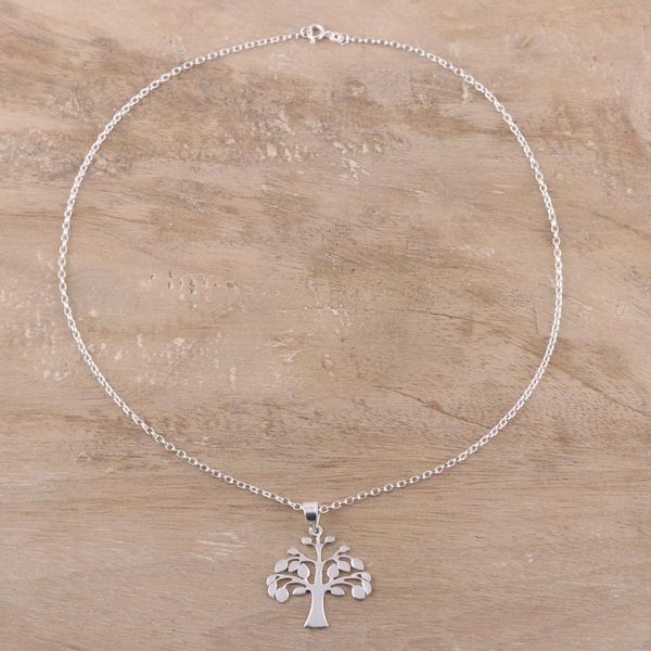 Alternate image for Sterling Silver Tree Pendant Necklace from India Kalpvriksh Tree