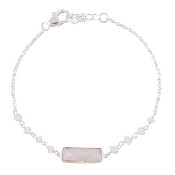 Alternate image for Rainbow Moonstone Beaded Pendant Bracelet from India Magical Prism