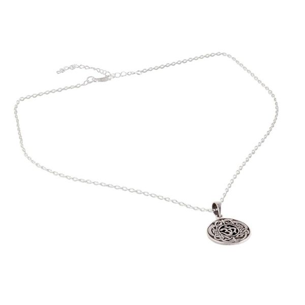 Alternate image for Celtic Om Sterling Silver Pendant Necklace from India Om Pattern