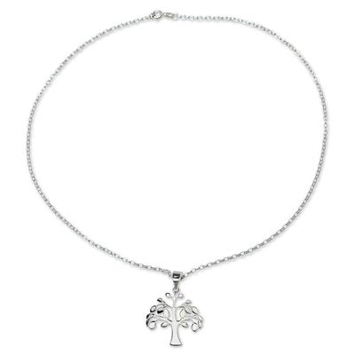 Alternate image for Sterling Silver Tree Pendant Necklace from India Kalpvriksh Tree