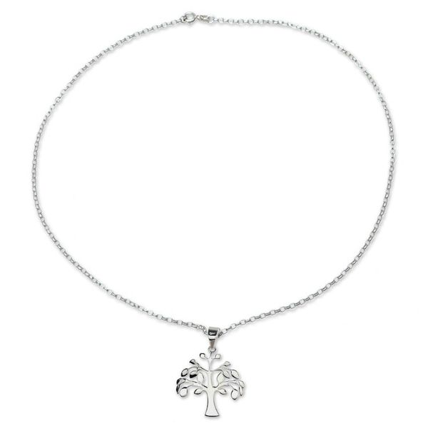 Alternate image for Sterling Silver Tree Pendant Necklace from India Kalpvriksh Tree