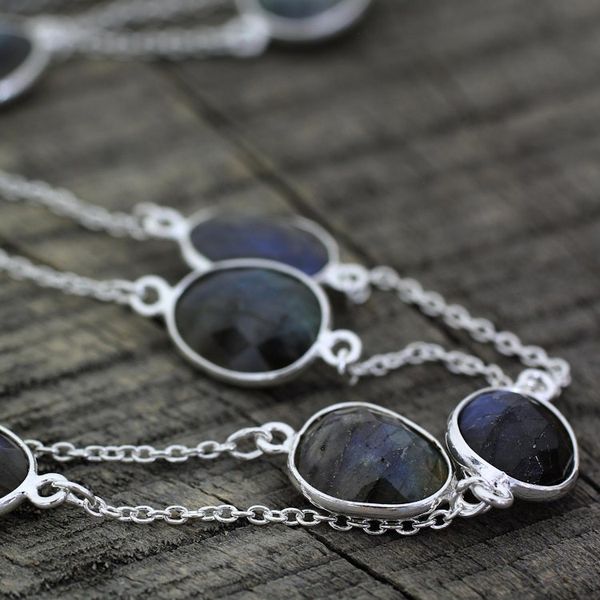 Alternate image for Labradorite and Sterling Silver Necklace Indian Jewelry Duduma Majesty