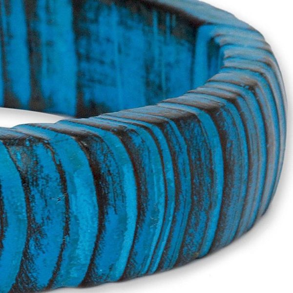 Alternate image for Hand Crafted Mango Wood Bangle Bracelet Delhi Skies