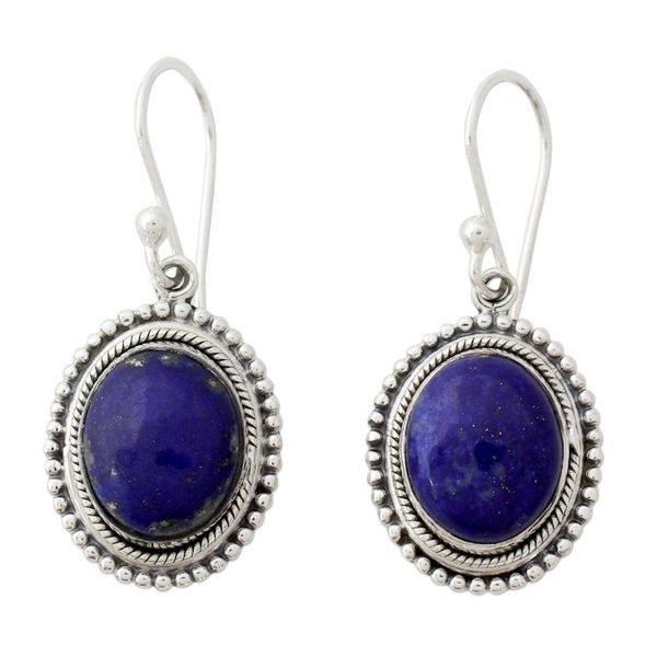 Alternate image for Lapis Lazuli on Artisan Crafted 925 Silver Hook Earrings True Clarity