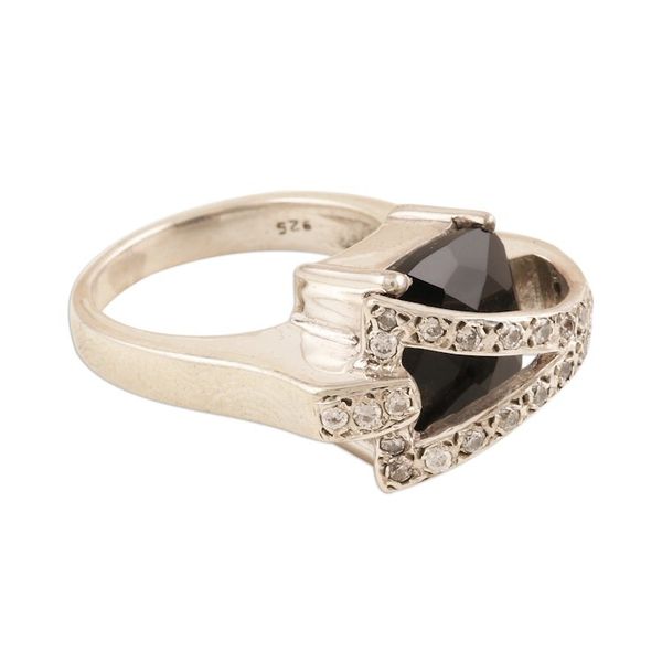 Alternate image for Handcrafted Onyx and Silver Cocktail Ring from India Secret