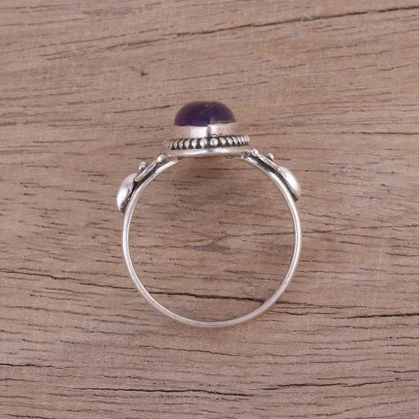 Alternate image for Amethyst and Sterling Silver Cocktail Ring from India Captivating Lilac