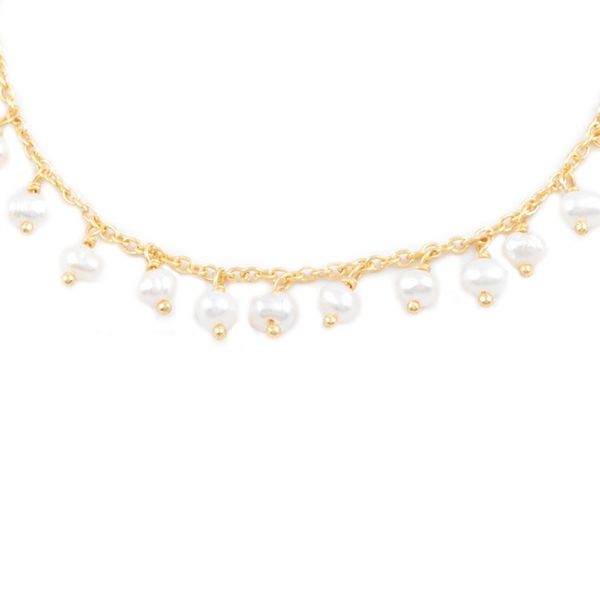 Alternate image for Handmade Gold-Plated Cultured Pearl Charm Bracelet Charmed Circle
