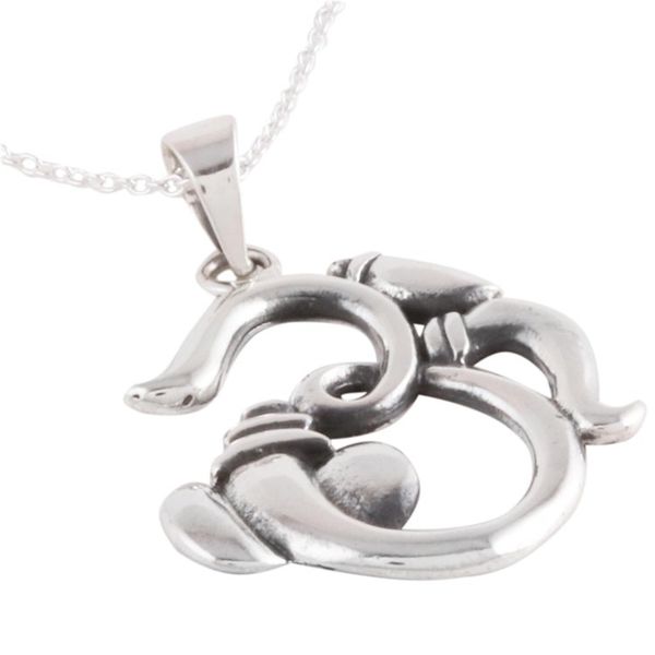 Alternate image for Sterling Silver Om Pendant Necklace from India Fascinating Om