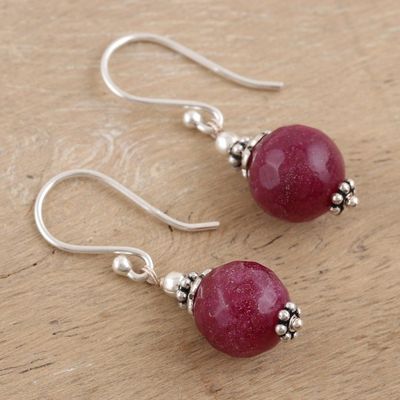Alternate image for Red Agate Artisan Crafted Sterling Silver Earrings Glorious Red