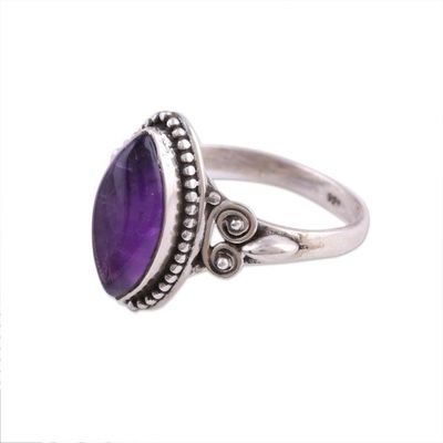 Alternate image for Amethyst and Sterling Silver Cocktail Ring from India Captivating Lilac