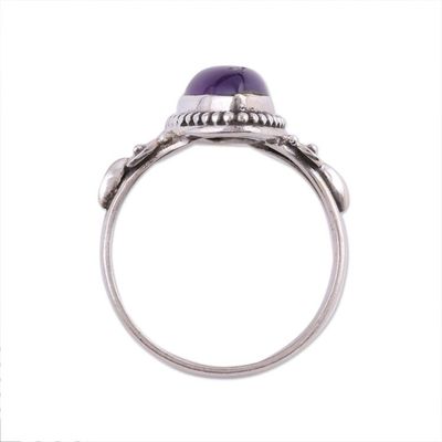 Alternate image for Amethyst and Sterling Silver Cocktail Ring from India Captivating Lilac