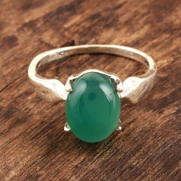 Alternate image for Green Onyx Cabochon Single Stone Ring Vernal Pool