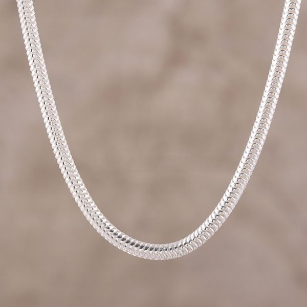 Alternate image for Sterling Silver Omega Chain Necklace from India Omega Appeal
